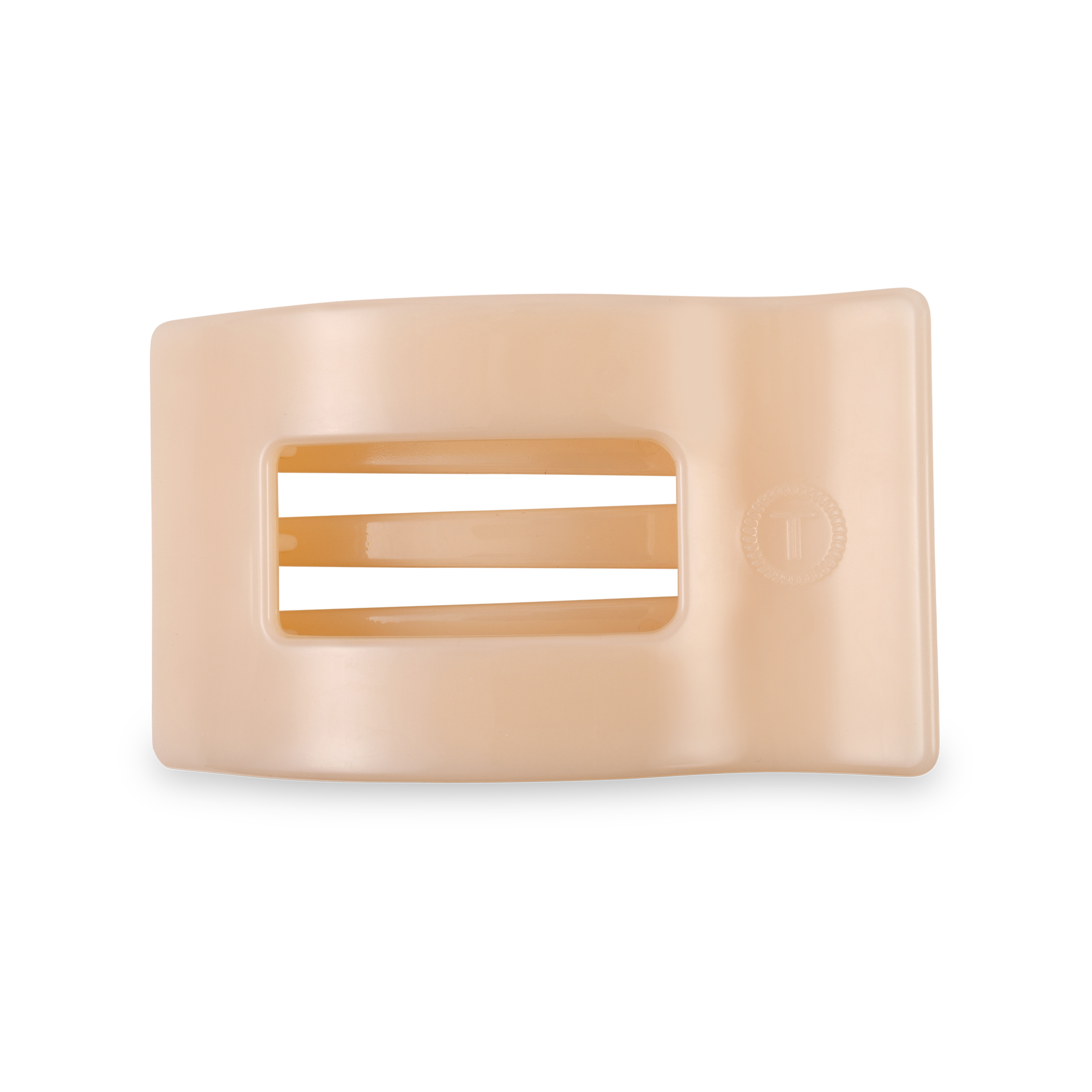 TELETIES - Flat Rectangle Hair Clip | Medium | Almond Beige