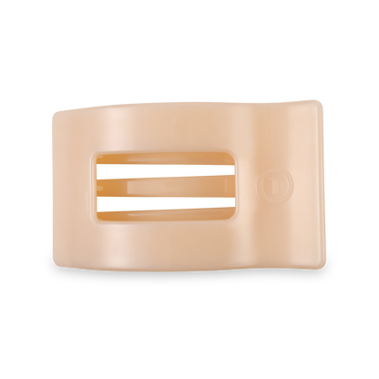 TELETIES - Flat Rectangle Hair Clip | Medium | Almond Beige