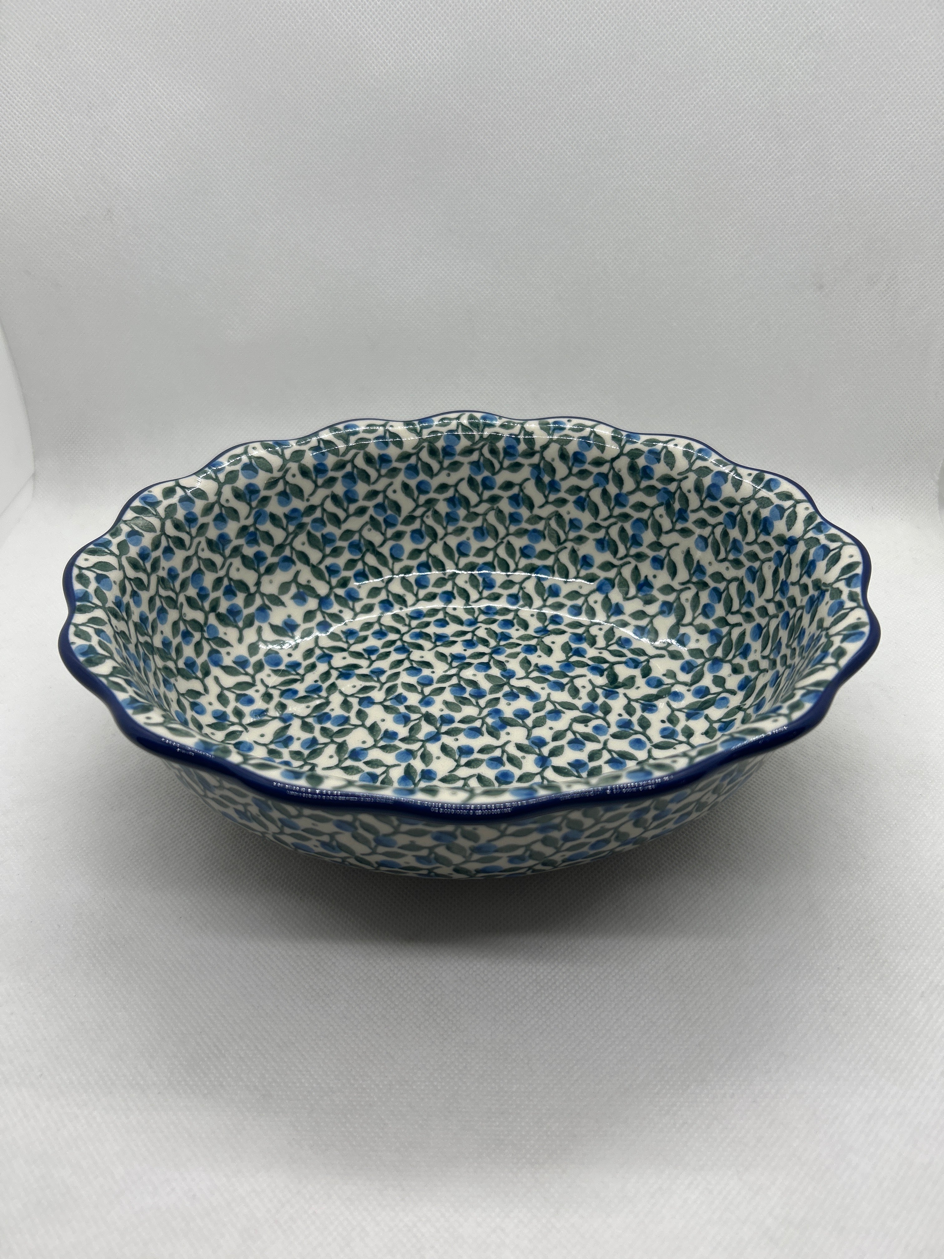 Blueberry Blossom Fluted Oval Casserole