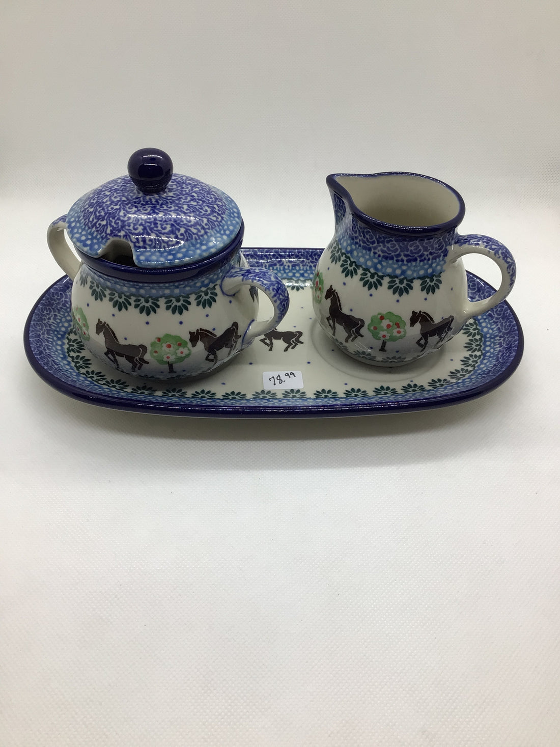 Brown Horse Creamer &amp; Sugar Set