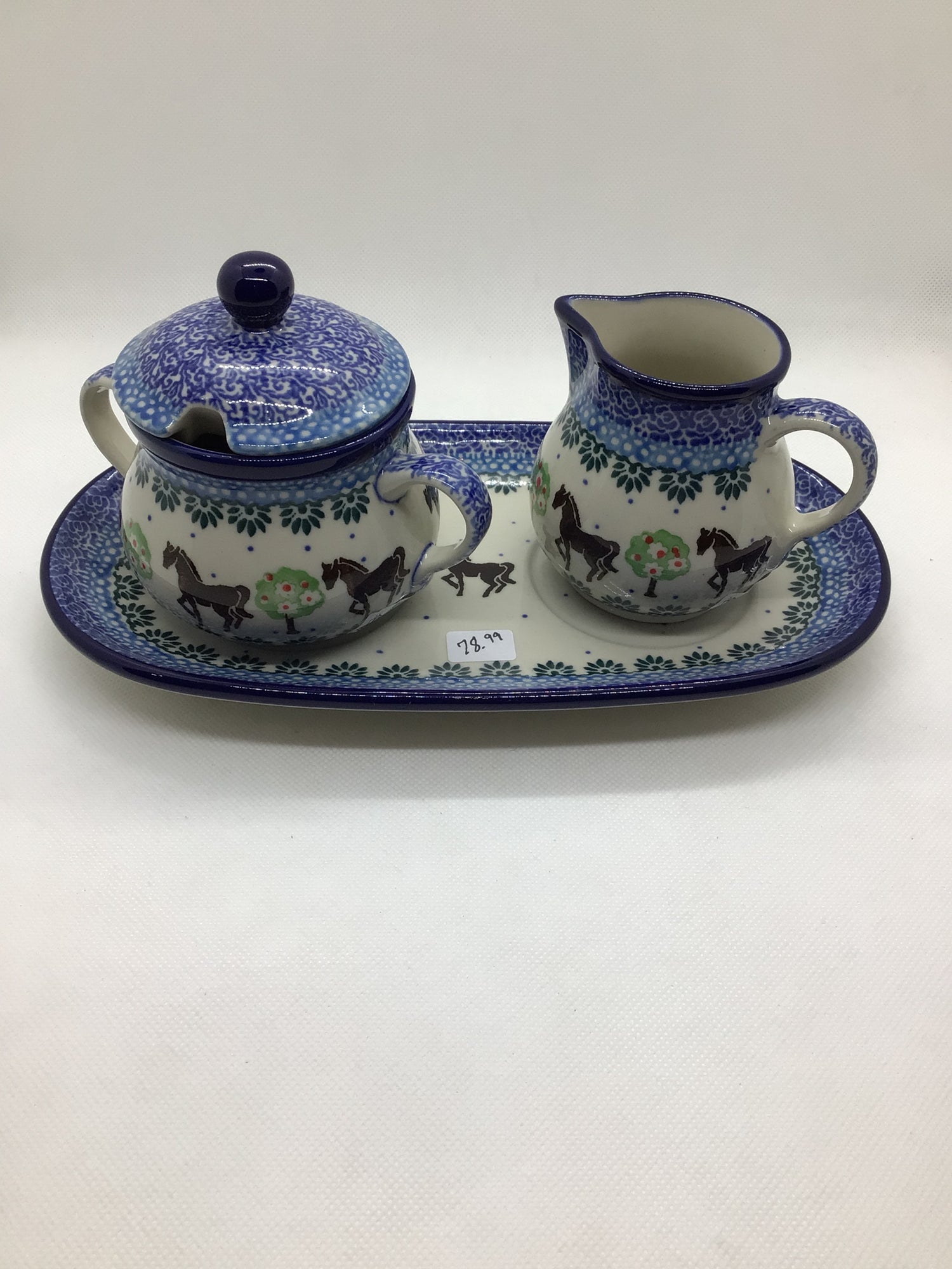 Brown Horse Creamer &amp; Sugar Set