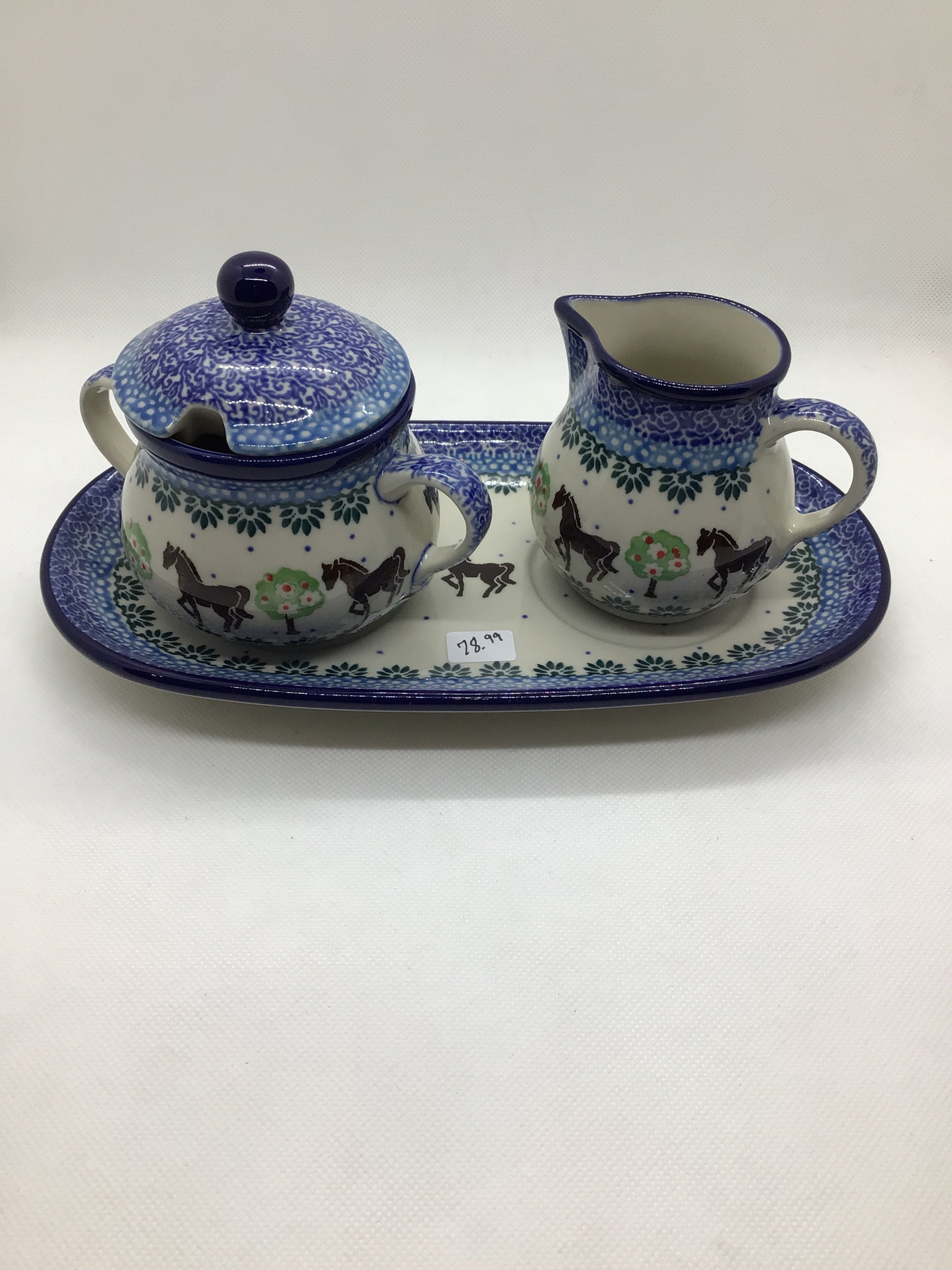 Brown Horse Creamer &amp; Sugar Set