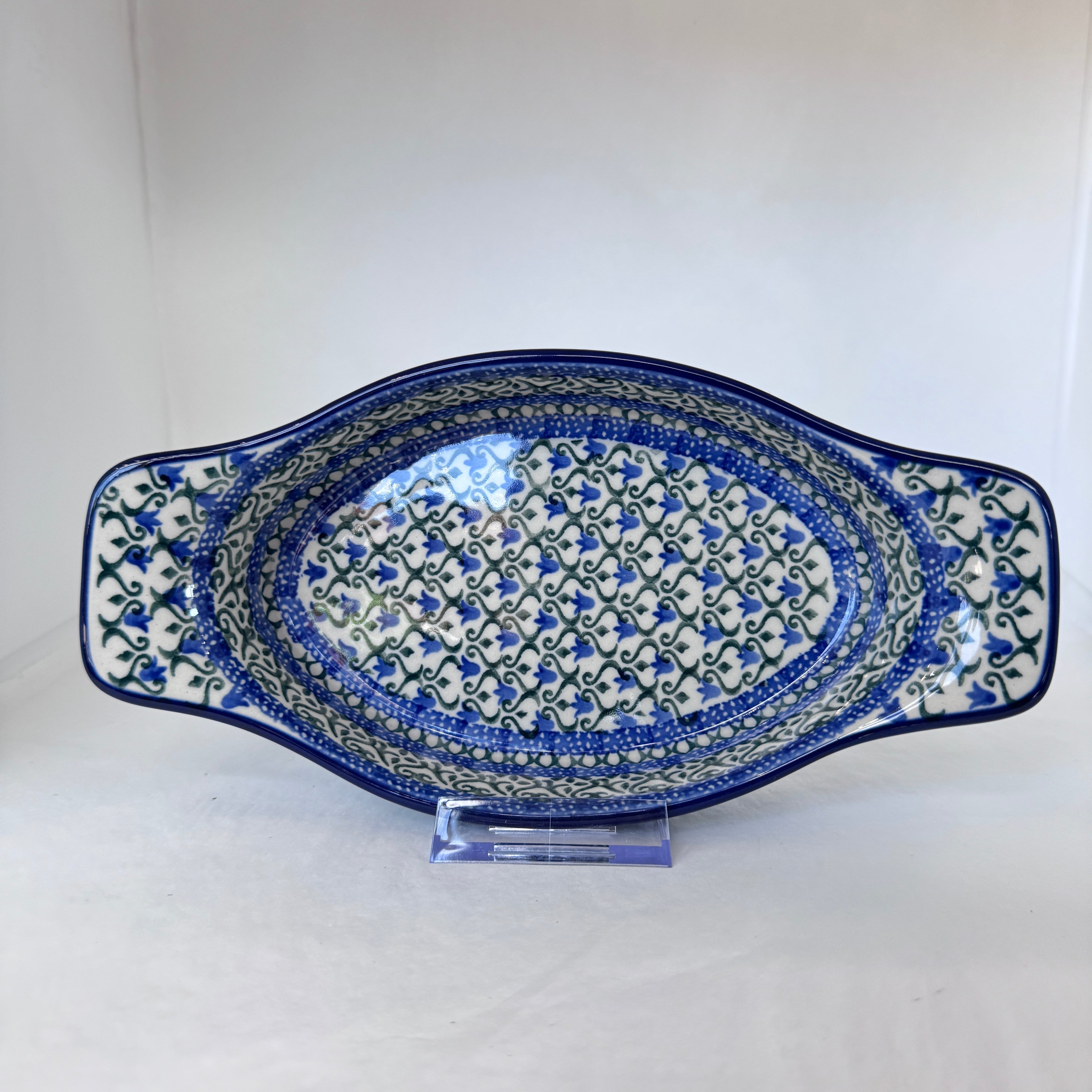 Tulip Trellis Oval Baker with Handles