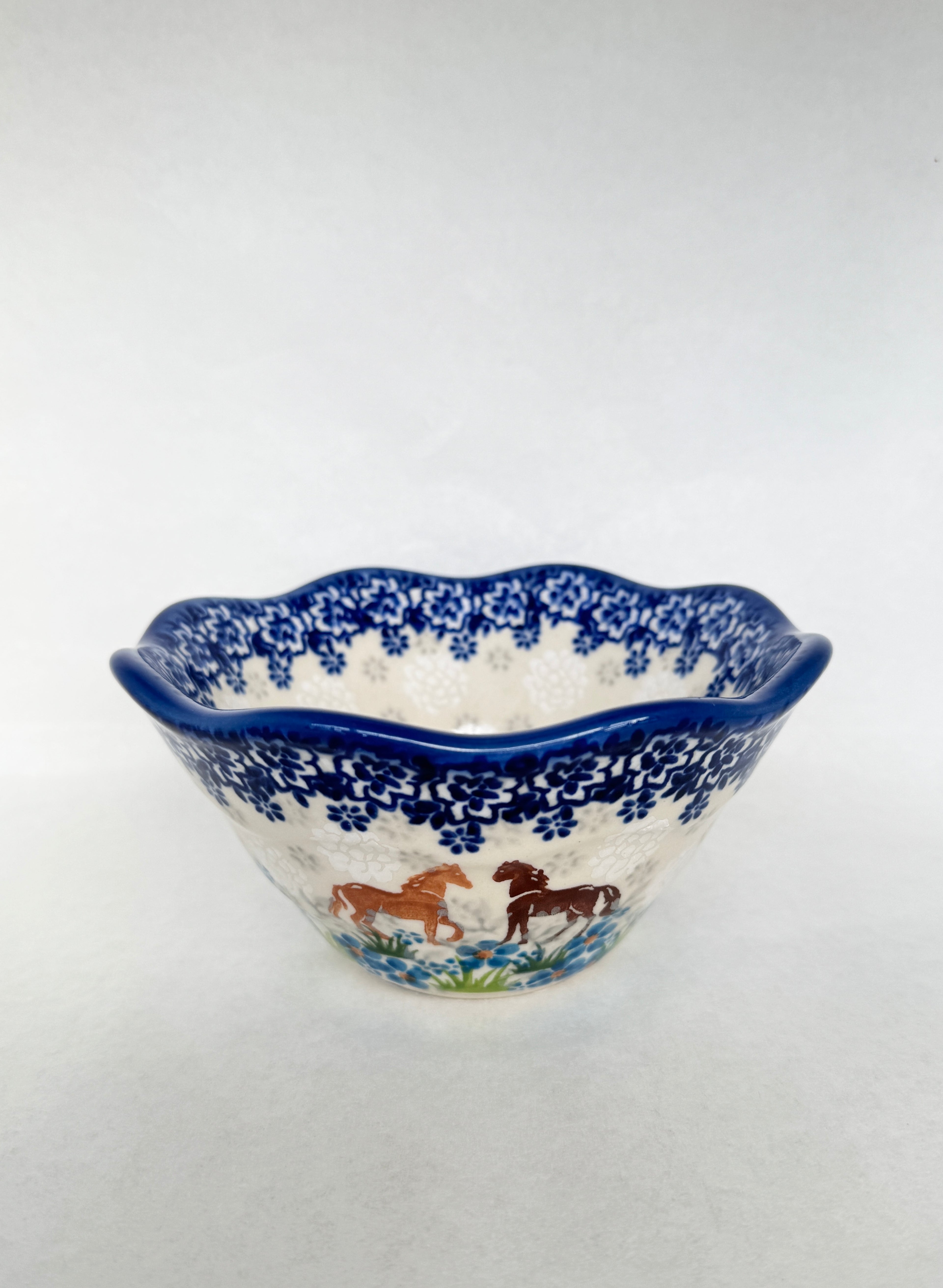 KALICH Bluegrass Beauties Wavy Bowl 7.5"