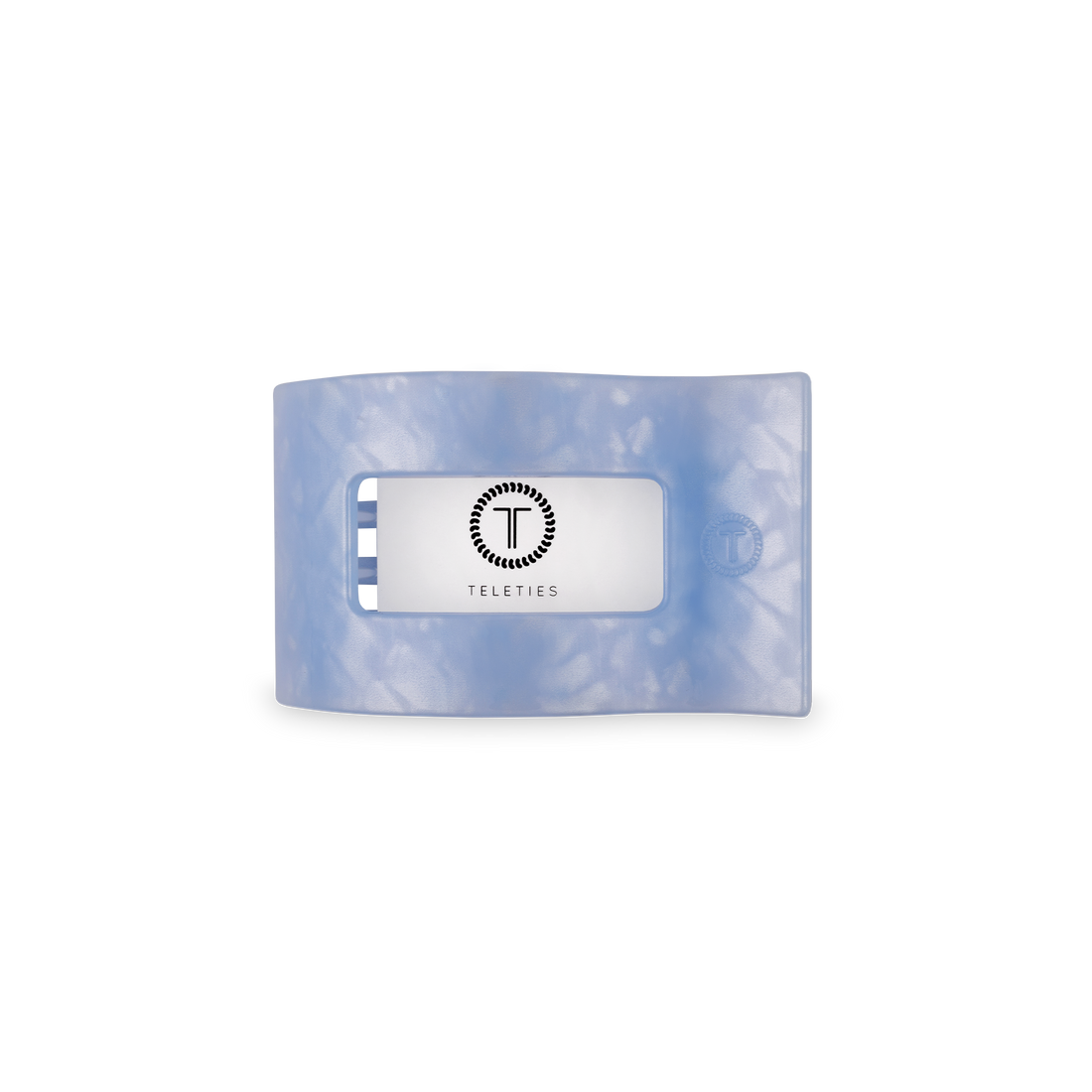 TELETIES - Flat Rectangle Hair Clip | Small | Blue Lagoon