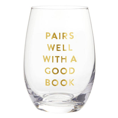 Santa Barbara Design Studio by Creative Brands - Stemless Wine Glass - Pairs Well with A Good Book