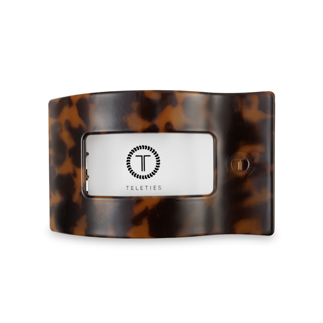 TELETIES - Flat Rectangle Hair Clip | Medium | Tortoise