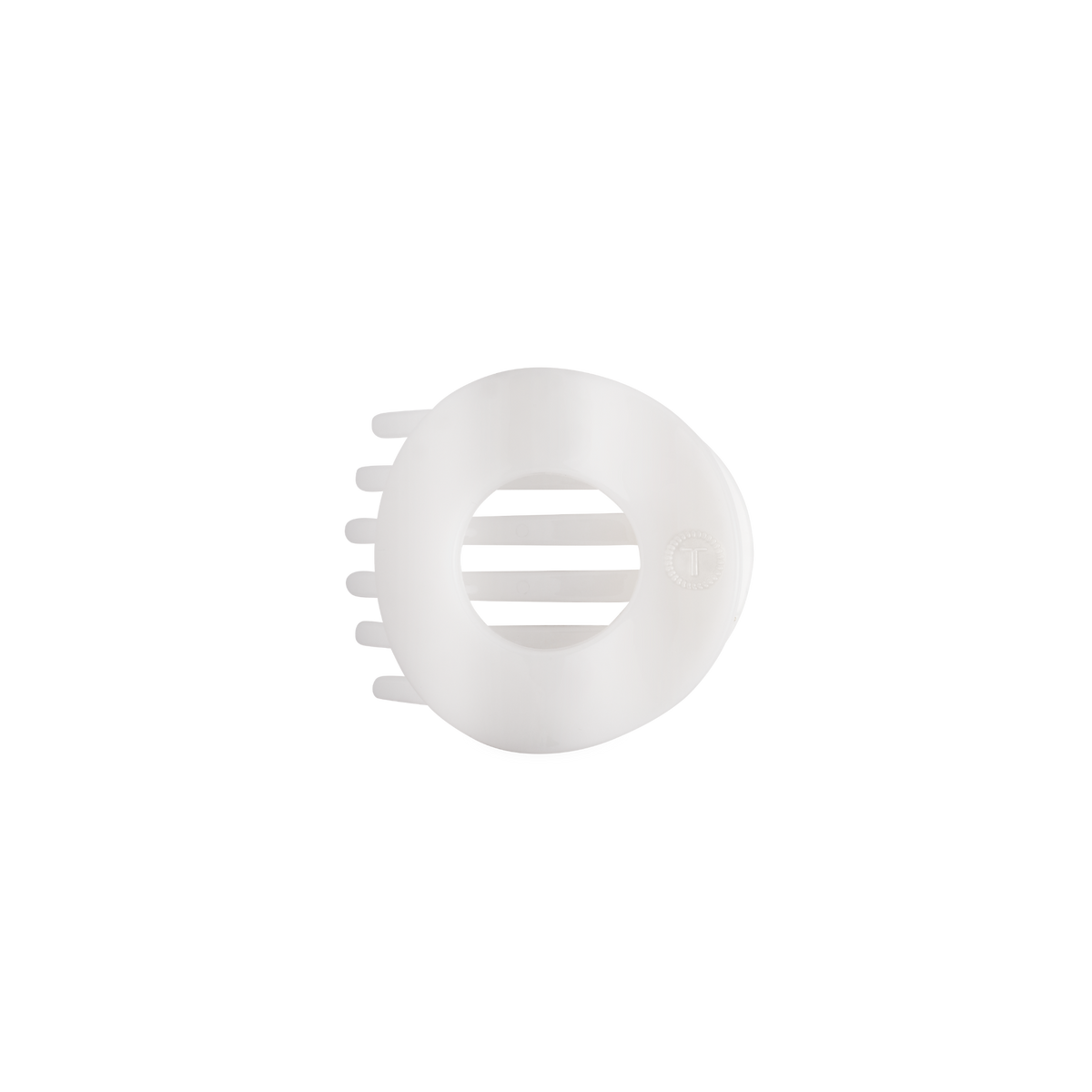 TELETIES - Coconut White | Small | Flat Circle Hair Clip