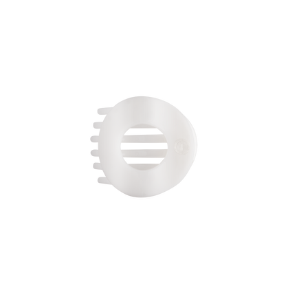 TELETIES - Coconut White | Small | Flat Circle Hair Clip