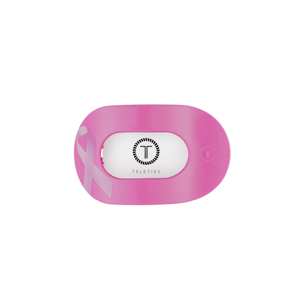 TELETIES - Breast Cancer Awareness | Small | Flat Round Hair Clip