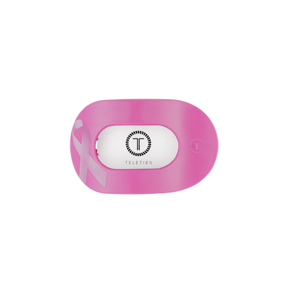 TELETIES - Breast Cancer Awareness | Small | Flat Round Hair Clip