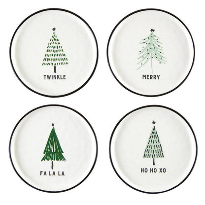 Green Holiday Dishes Set of 4