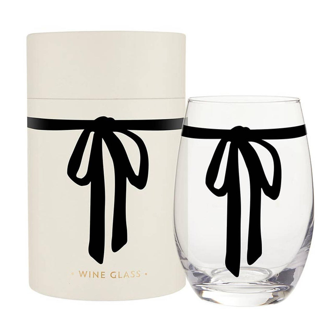 Santa Barbara Design Studio by Creative Brands - Stemless Wine Glass - Black Bow