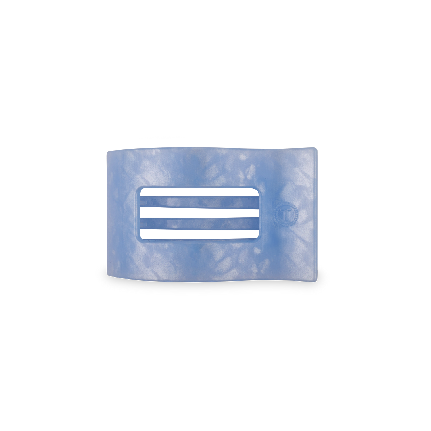 TELETIES - Flat Rectangle Hair Clip | Small | Blue Lagoon