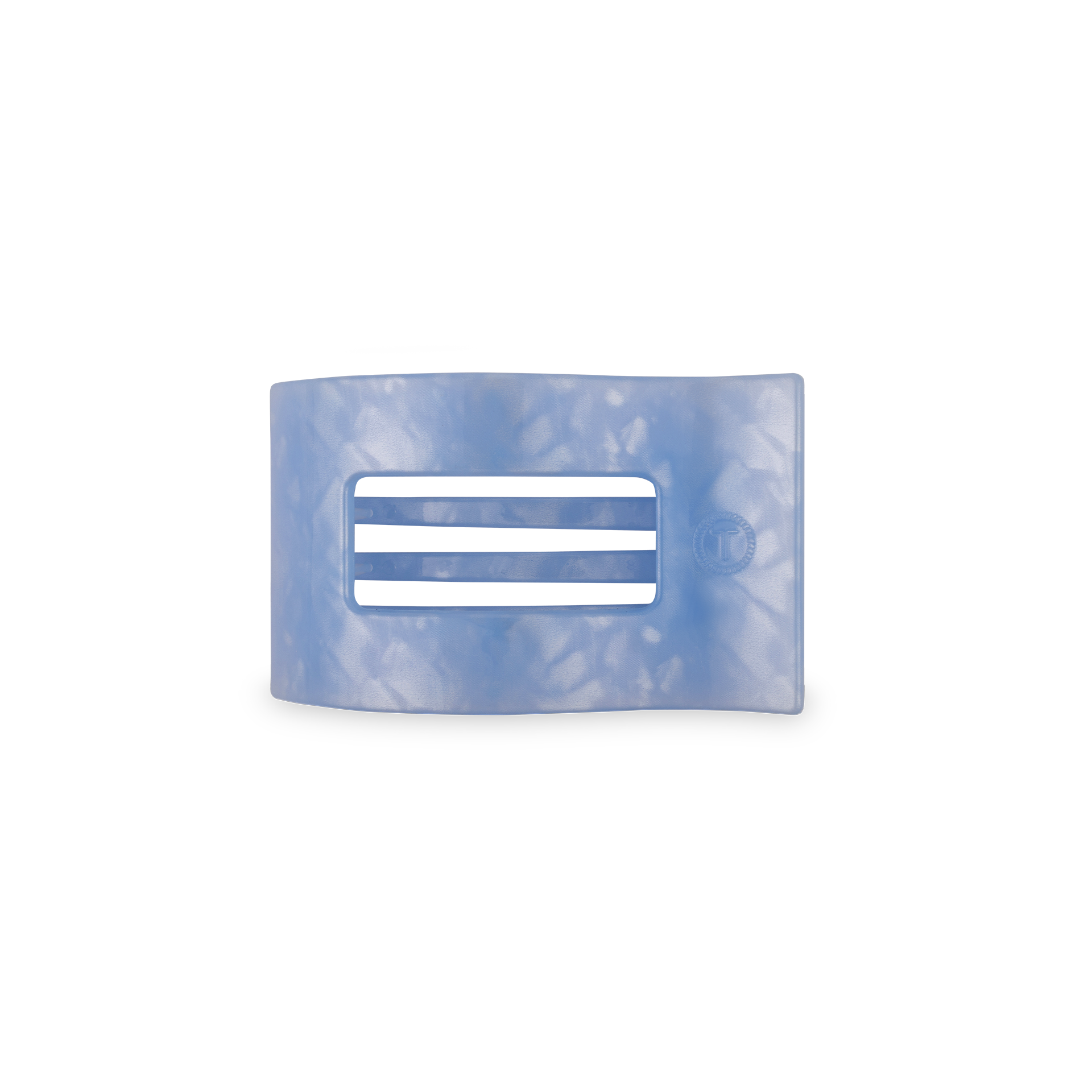 TELETIES - Flat Rectangle Hair Clip | Small | Blue Lagoon