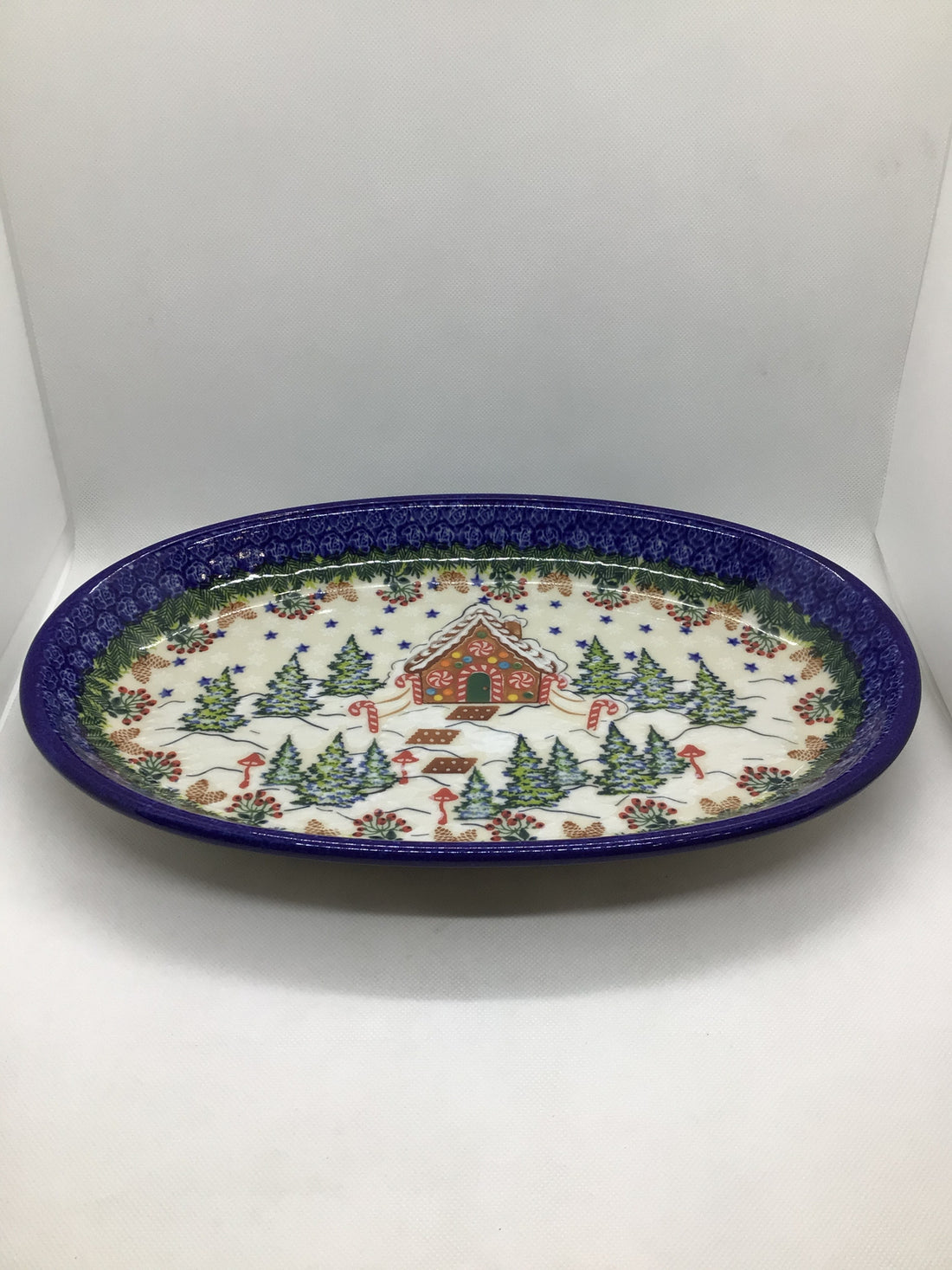 KALICH Gingerbread House Oval Platter