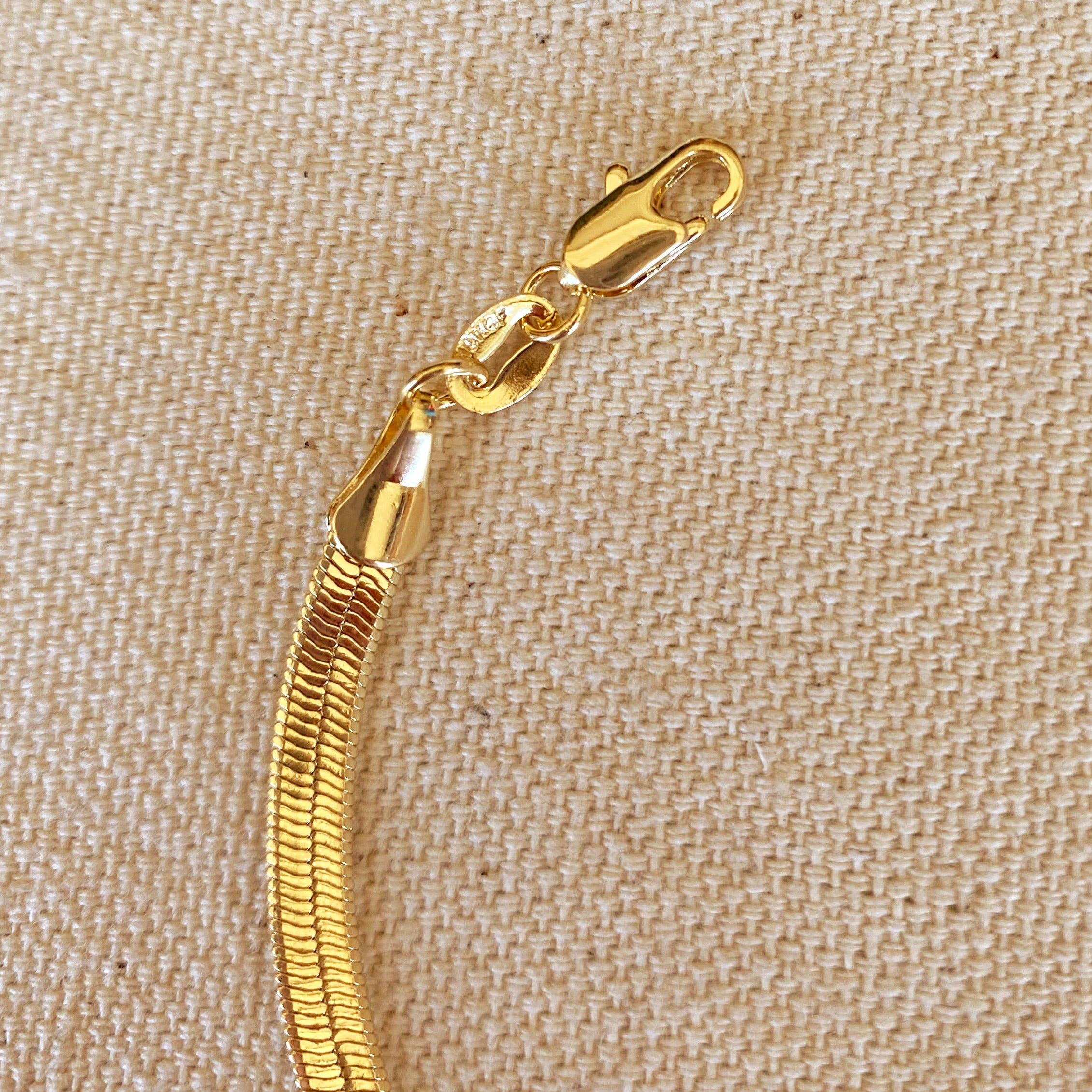 GoldFi - 18k Gold Filled 4mm Herringbone Bracelet