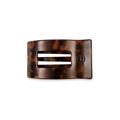 TELETIES - Flat Rectangle Hair Clip | Small | Tortoise