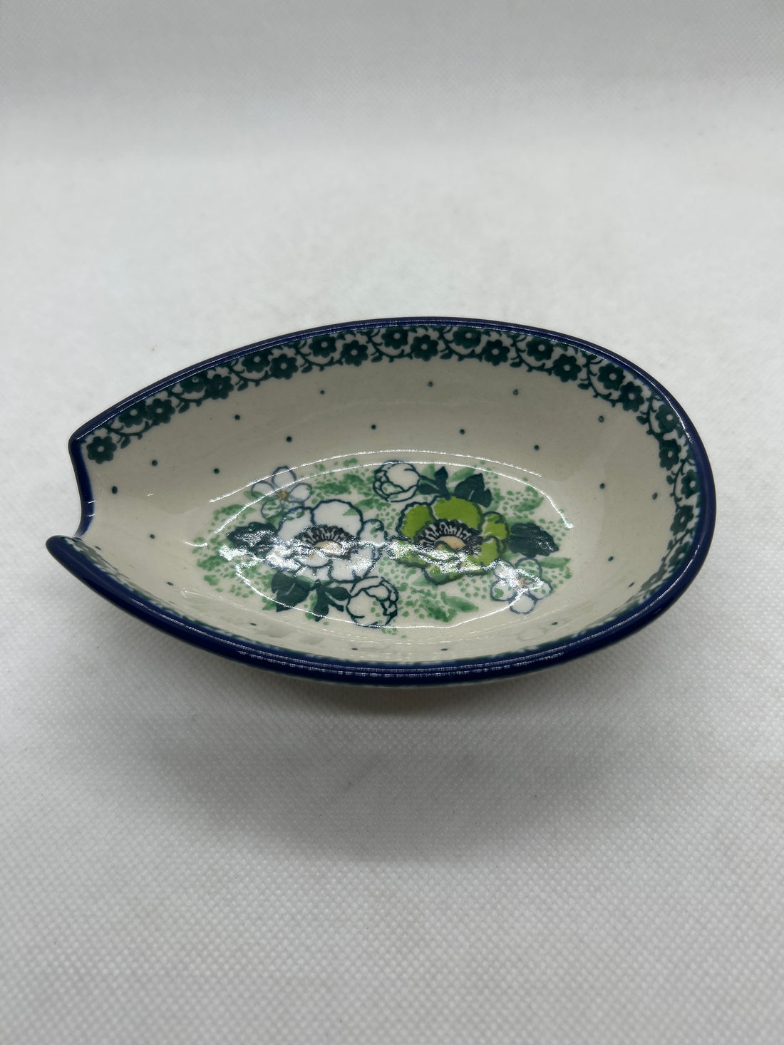 Green Poppies Spoon Rest