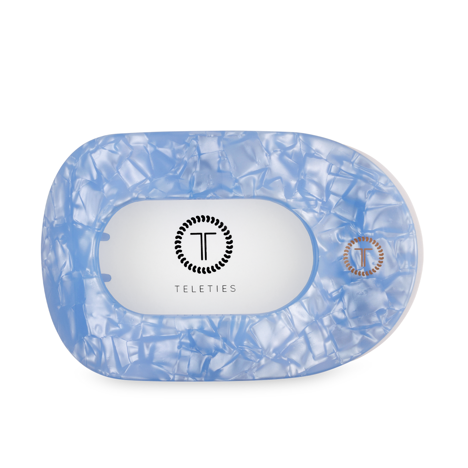 TELETIES - Flat Round Hair Clip | Large | Blue Lagoon