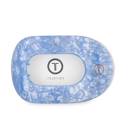 TELETIES - Flat Round Hair Clip | Large | Blue Lagoon
