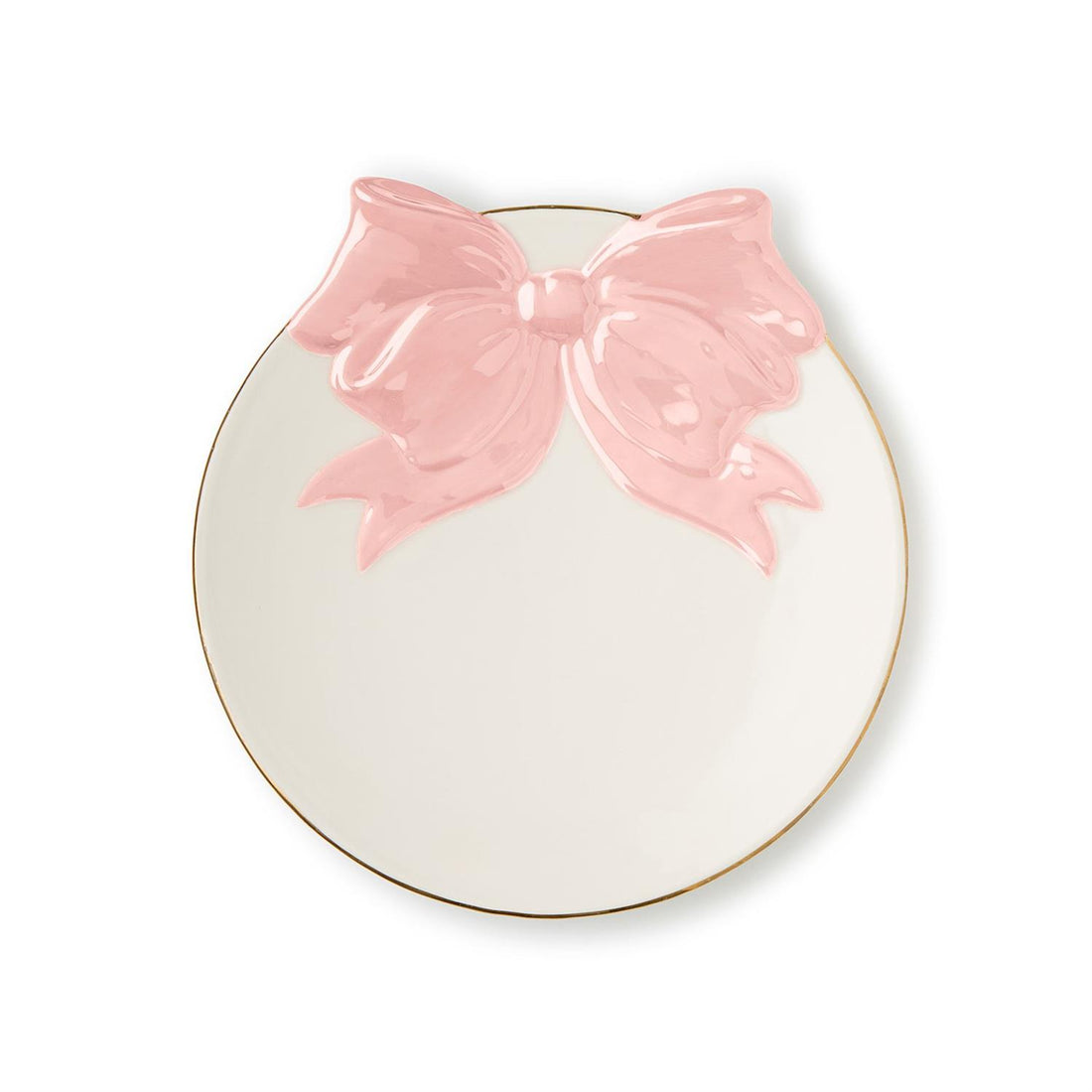 Bow Tidbit Plate with Gold Rim