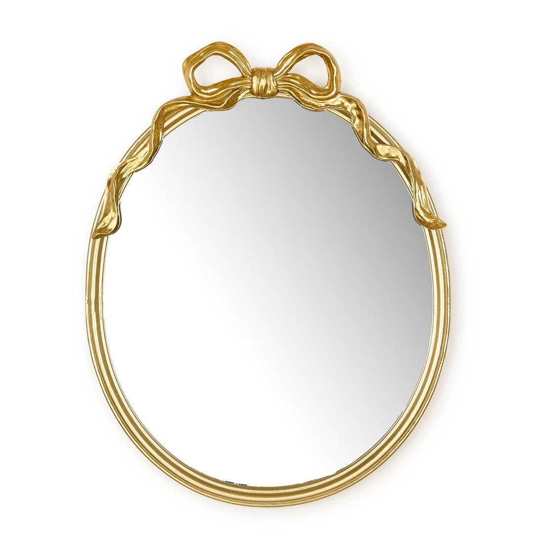 Gold Oval Mirror with Bow