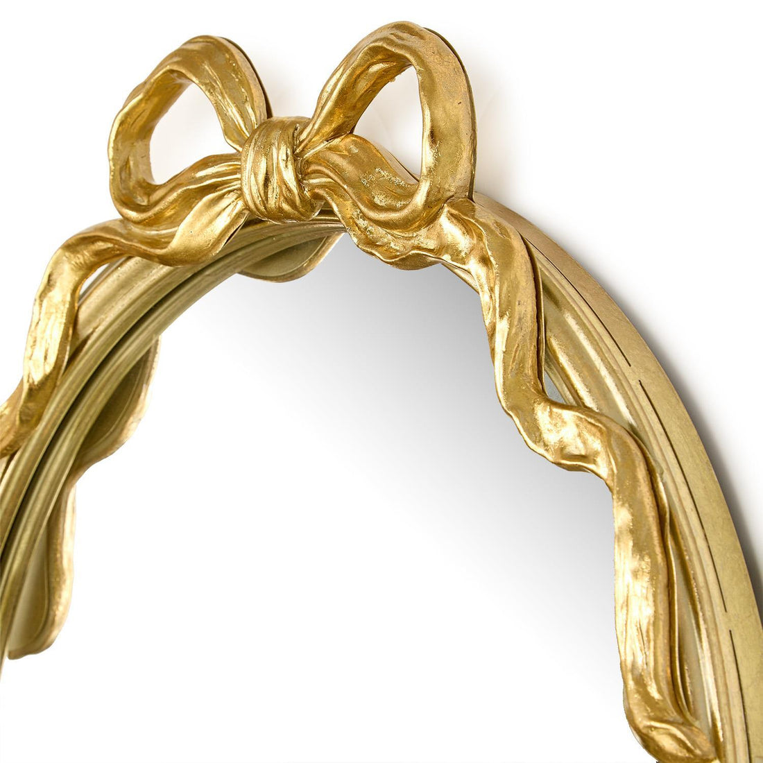 Gold Oval Mirror with Bow