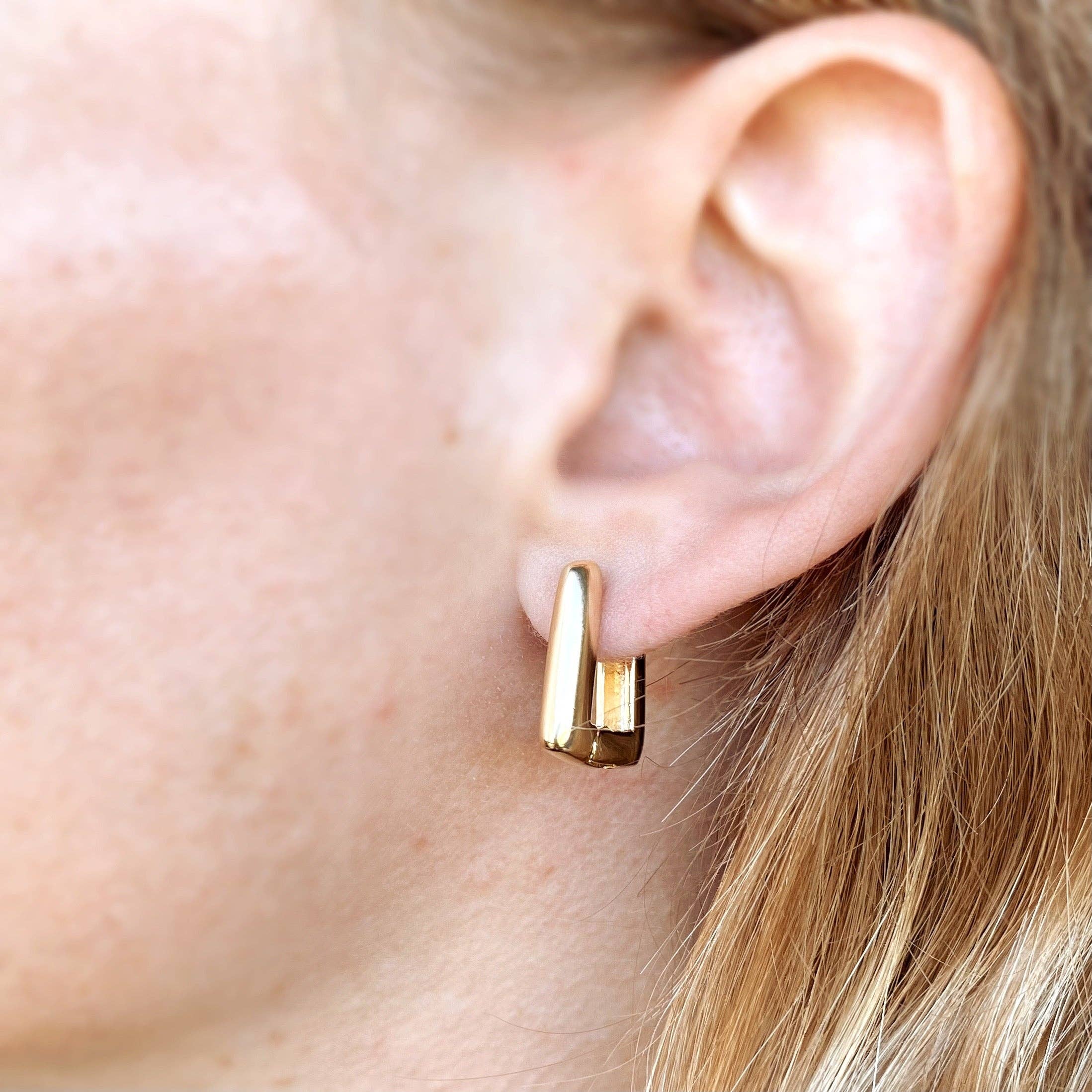 GoldFi - 18k Gold Filled Rectangle Shaped Hoop Earrings