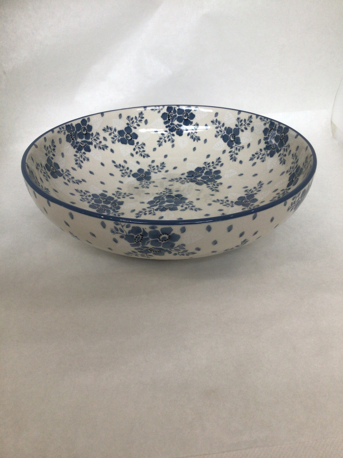 Blue Velvet Shallow Serving Bowl 9"