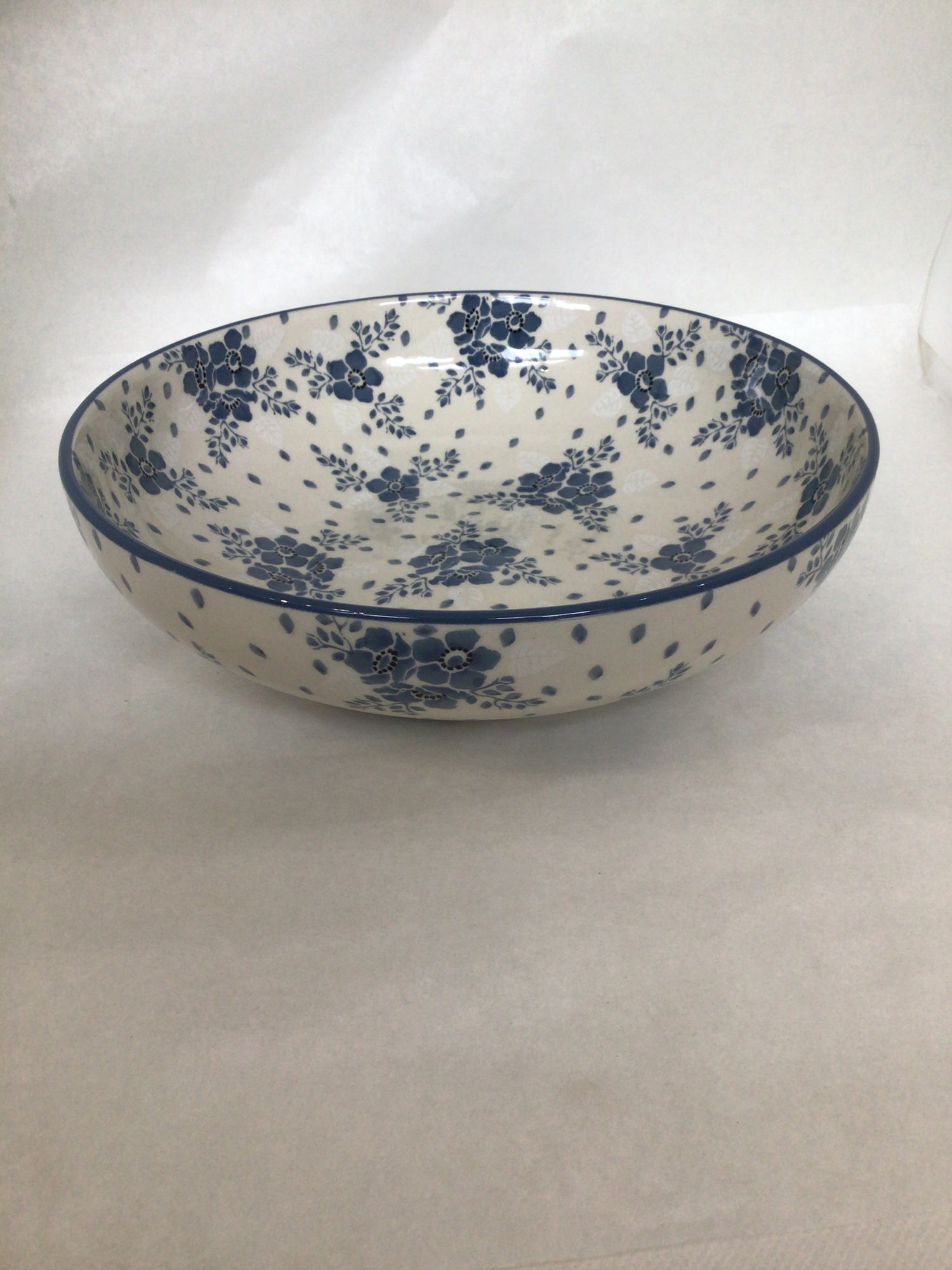 Blue Velvet Shallow Serving Bowl 9"
