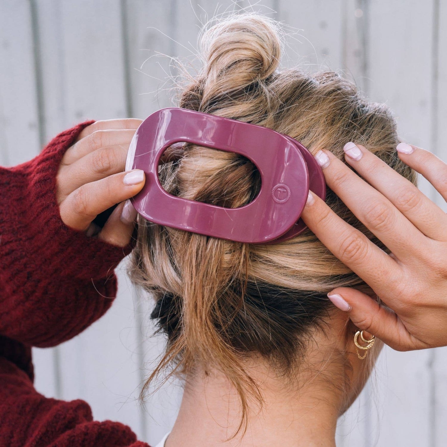 TELETIES - Flat Round Hair Clip | Large | Wild Side