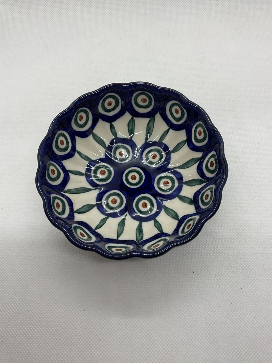 Traditional Peacock Scalloped Bowl 4.5&quot;