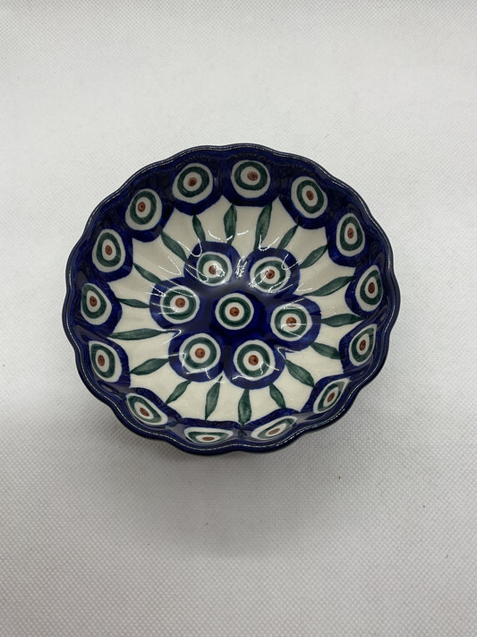 Traditional Peacock Scalloped Bowl 4.5"