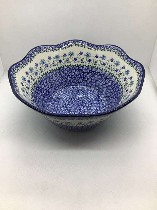 Georgia Blue Wavy Edge Bowl 10"