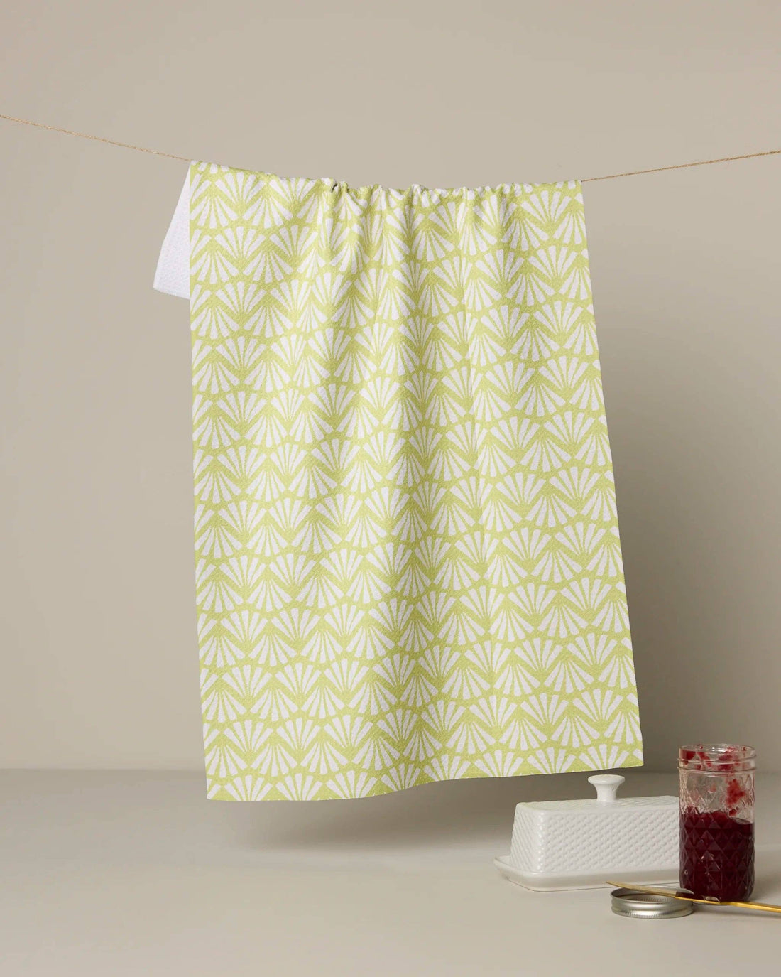Geometry - Lime Blossom Tea Towel