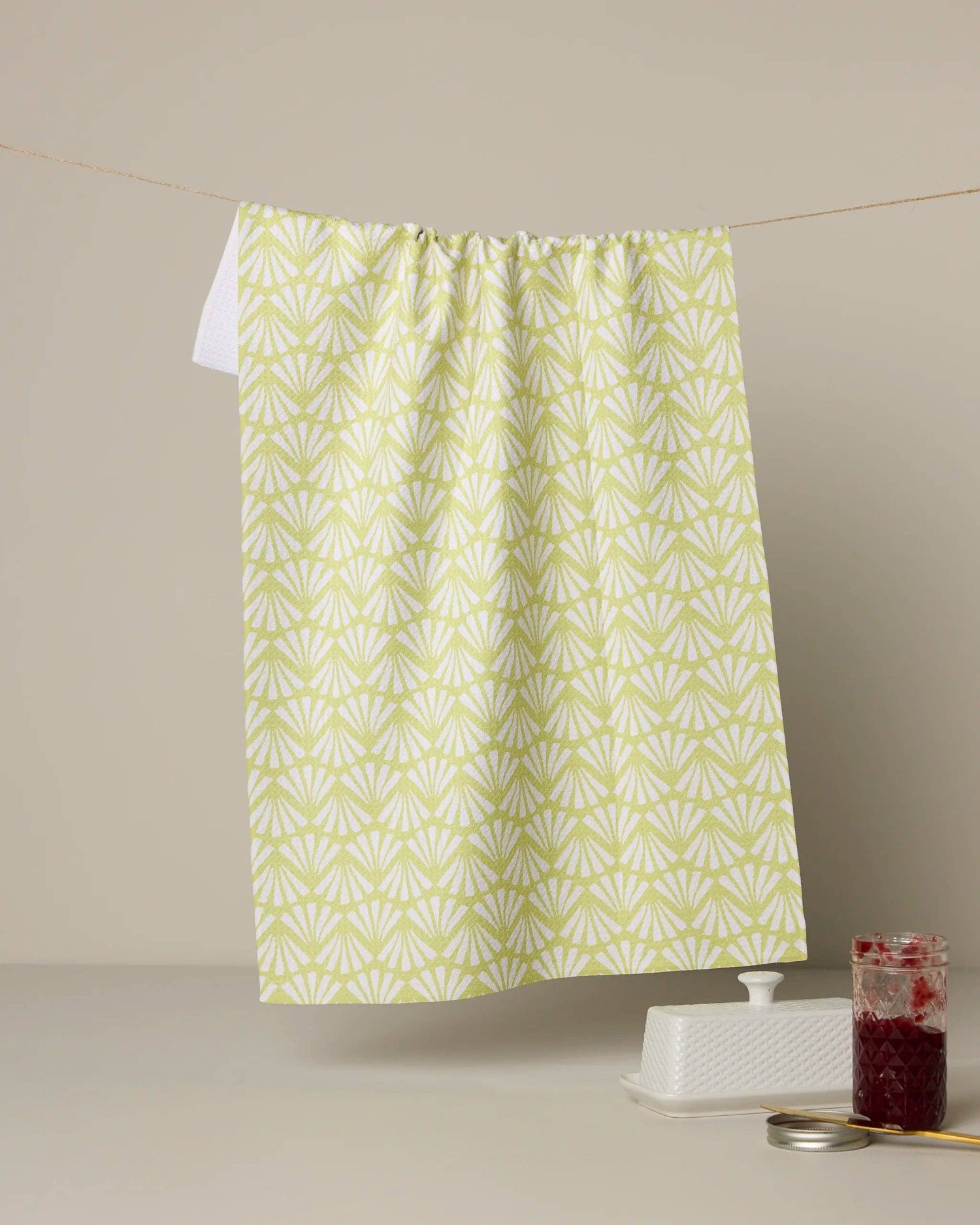 Geometry - Lime Blossom Tea Towel