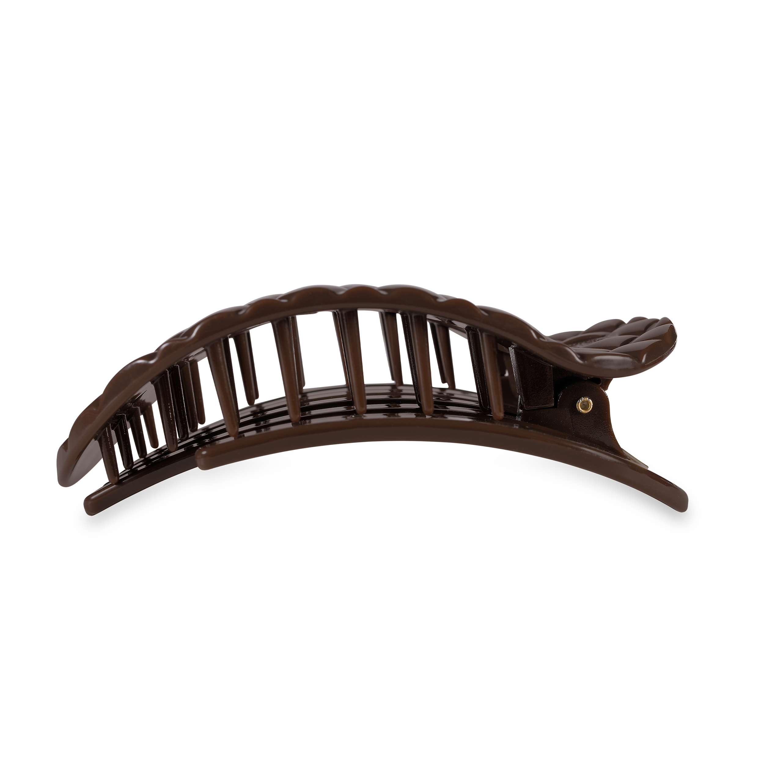 TELETIES - Flat Round Hair Clip | Large | Truly Taupe Quilted
