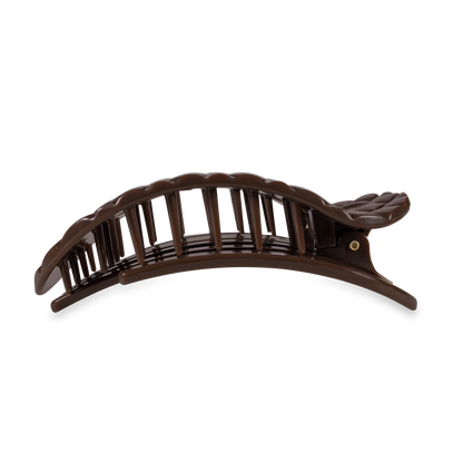 TELETIES - Flat Round Hair Clip | Large | Truly Taupe Quilted