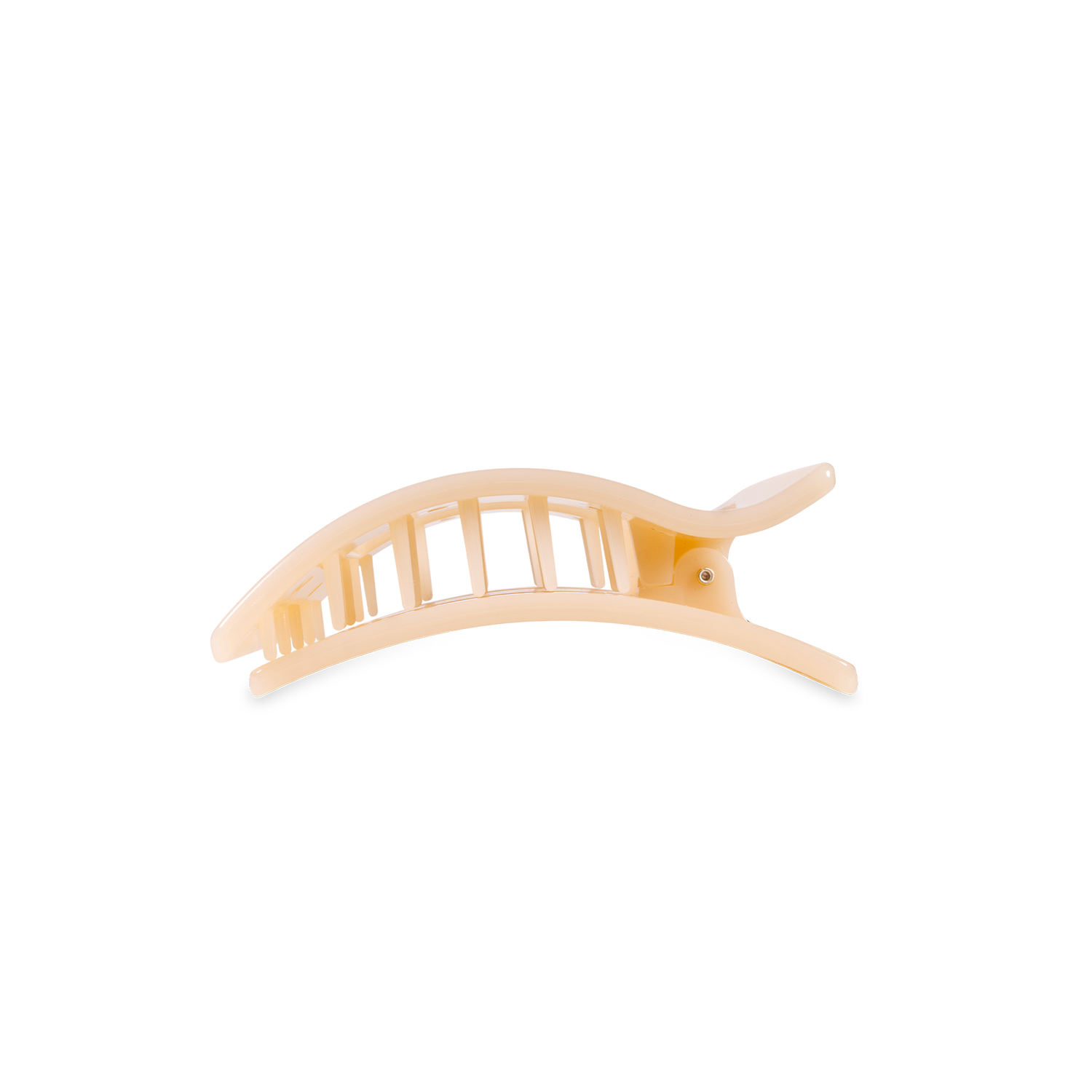 TELETIES - Flat Rectangle Hair Clip | Small | Almond Beige