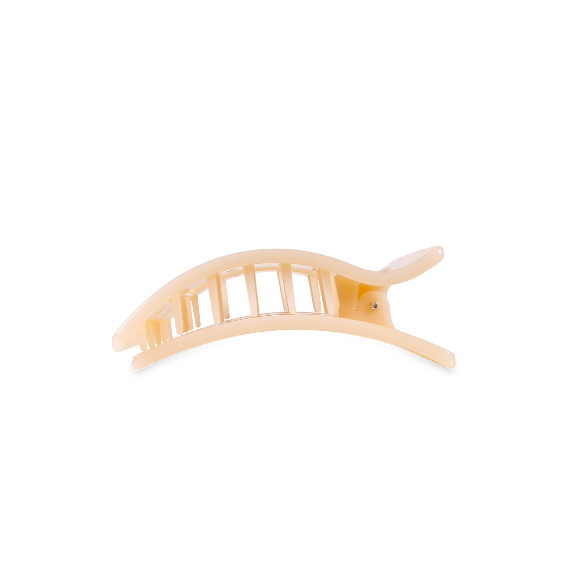 TELETIES - Flat Rectangle Hair Clip | Small | Almond Beige