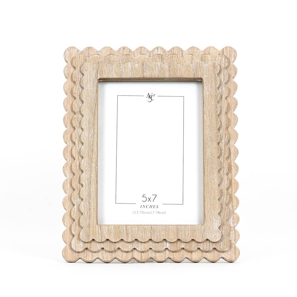 Adams &amp; Co. Wood Photo Frame Scallop 5x7