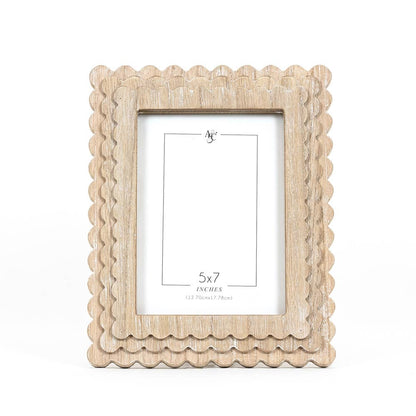 Adams &amp; Co. Wood Photo Frame Scallop 5x7