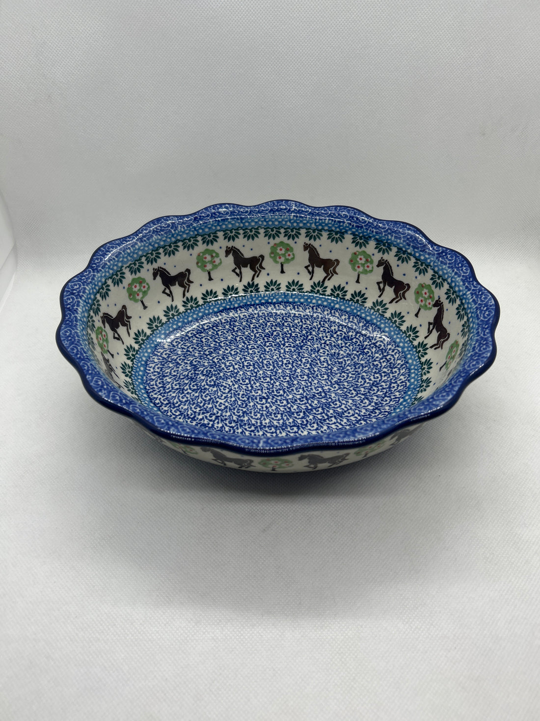 Brown Horse Fluted Oval Casserole