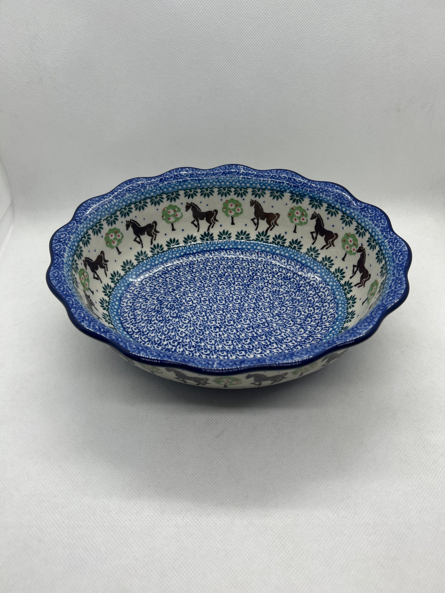 Brown Horse Fluted Oval Casserole