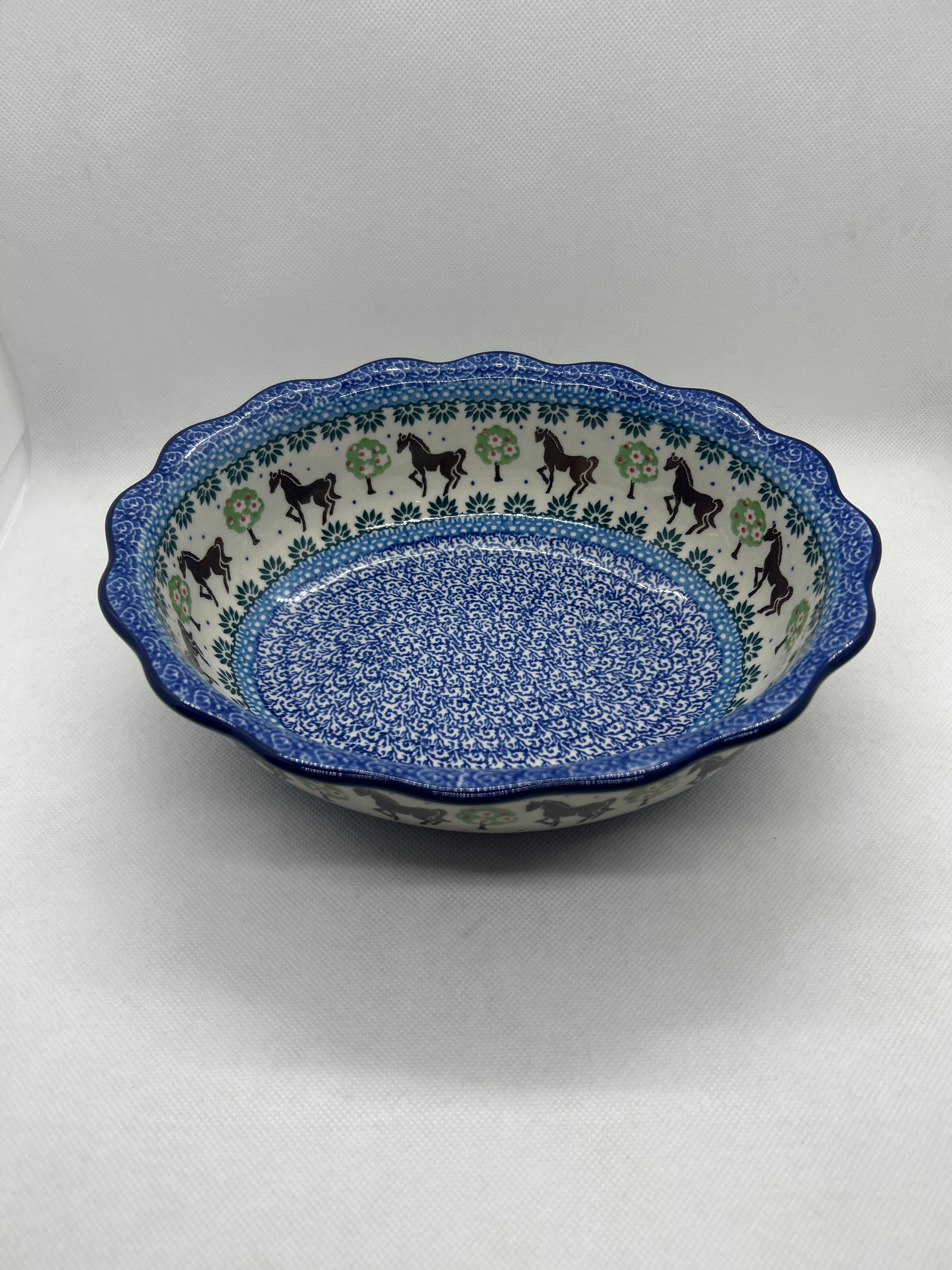 Brown Horse Fluted Oval Casserole