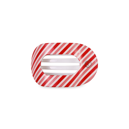 TELETIES - Flat Round Hair Clip | Small | Candy Cane Crush
