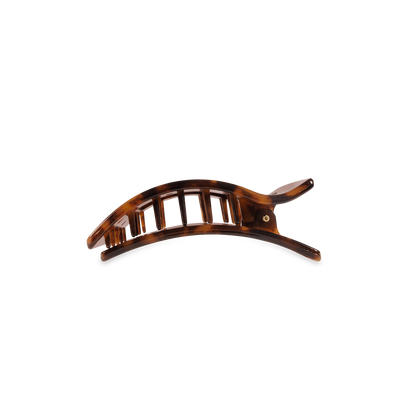 TELETIES - Flat Rectangle Hair Clip | Small | Tortoise