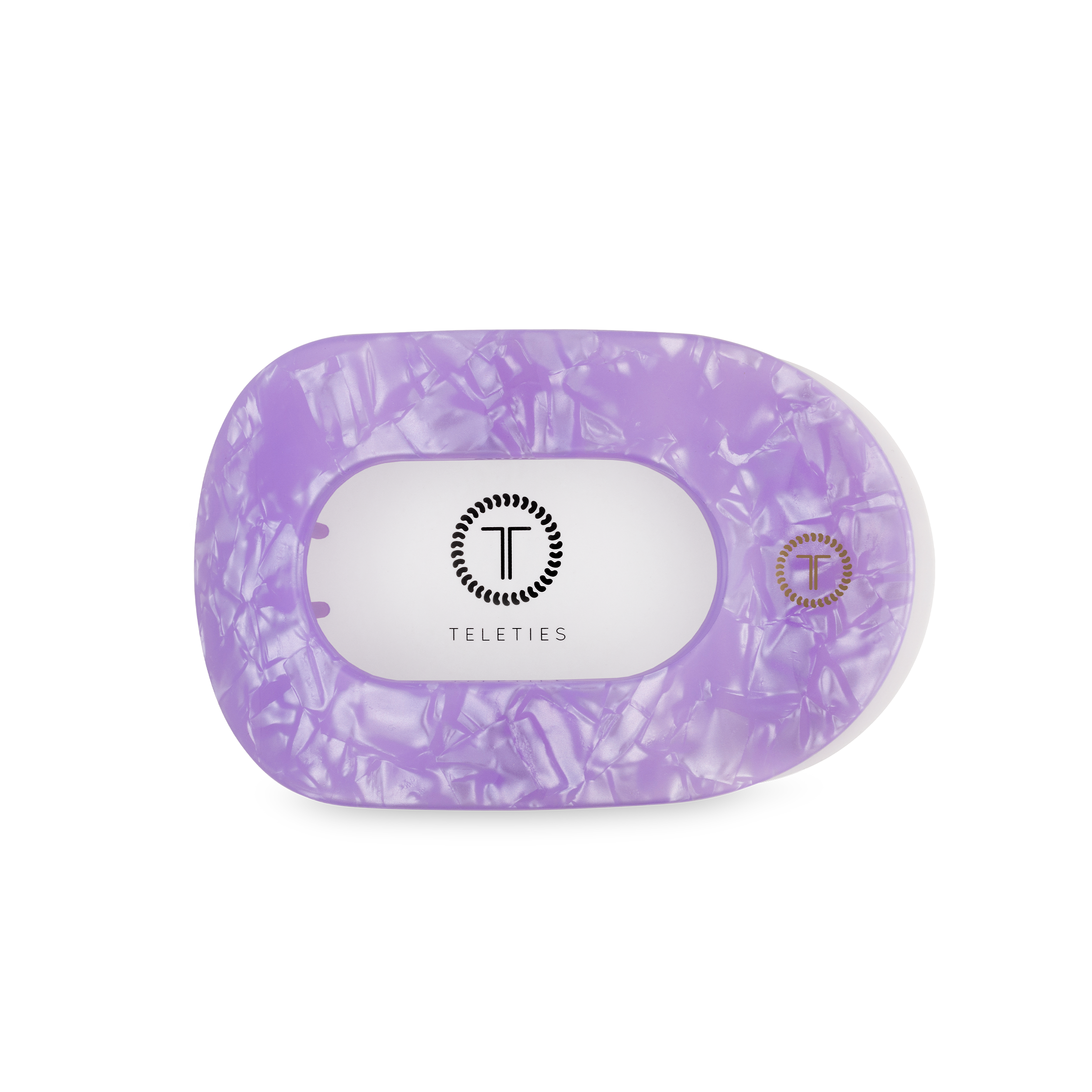 TELETIES - Flat Round Hair Clip | Medium | Lavender Mist