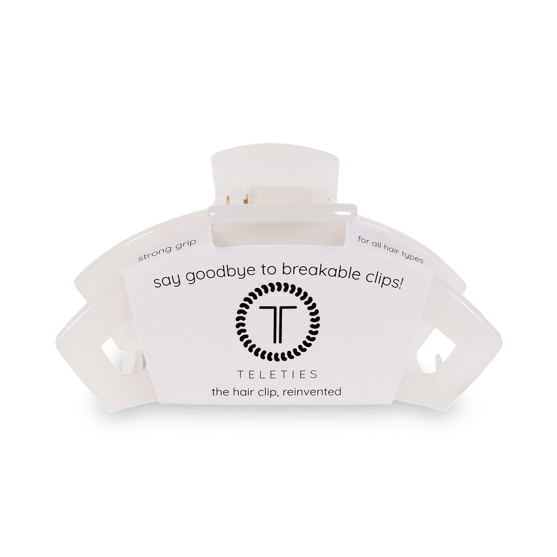 TELETIES - Open Hair Clip | Small | Coconut White